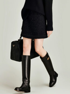 High-Waisted A-Line Short Skirt